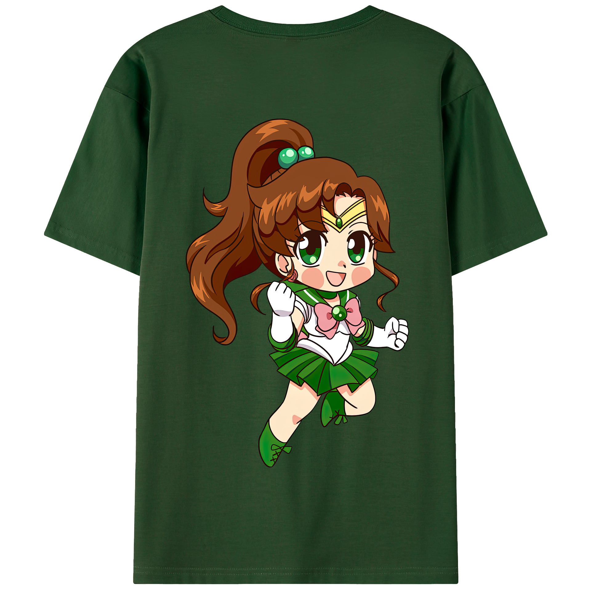（画像用） 美少女戦士セーラームーン 木野 まこと きの まこと Sailor Moon Kino Makoto （セーラージュピター；Sailor Jupiter） 綿100％半袖Tシャツ（背面プリント）